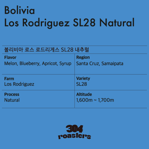 [304커피로스터스] 볼리비아 로스 로드리게스 SL28 내추럴